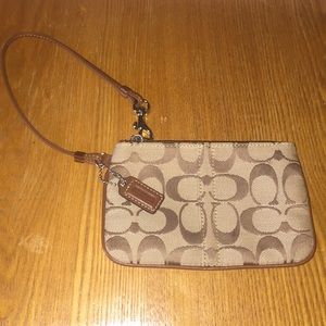 COACH Tan & Brown Wallet Wristlet